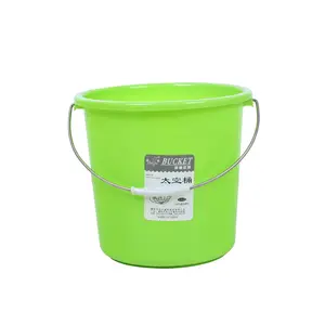 Household Cleaning Tools And Accessories Wholesale Plastic PP Round Buckets With Metal Handle And Lid