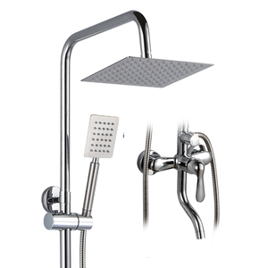 HUICI Modern Style Bath Rain <strong>Shower</strong> Set Hot and Cold Water Column with Diverter Hand <strong>Shower</strong> Faucet <strong>Accessory</strong> for Bathroom - Product Image 1