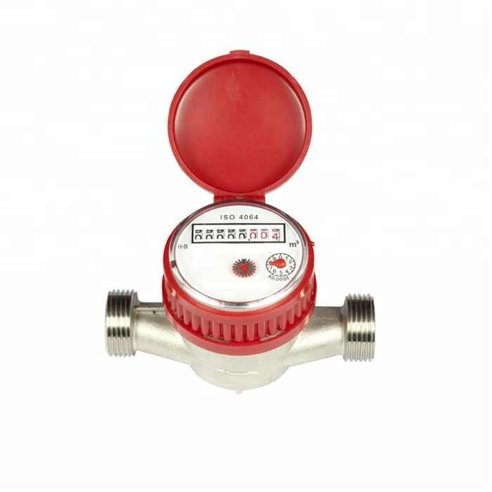 low cost brass single jet hot water flow meter