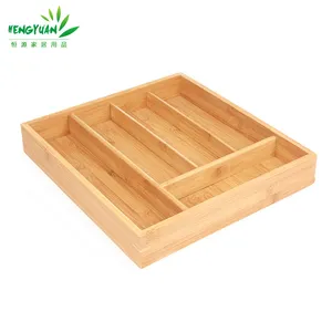 Hot koop goedkope bamboe keuken lade bestek organizer tray