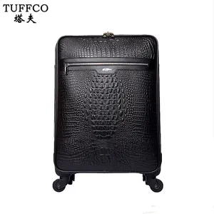 China Factory Supplier Genuine Leather Travel Trolley Bag With Wheel