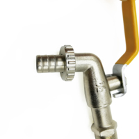Robinet de jardin à levier d'eau à quart de tour avec poignée jaune de 1/2 pouce