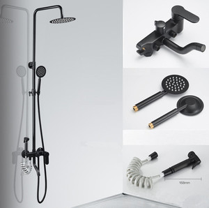 Orb finition laiton contemporain, salle de bain, musulman, couleur noire, ensemble de douche à main avec pomme de douche ronde - Product Image 2