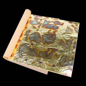 Profesional con gran precio Papel dorado de hoja de oro abigarrado azul de alta calidad 14x14 CM 25 piezas por folleto - Product Image 5