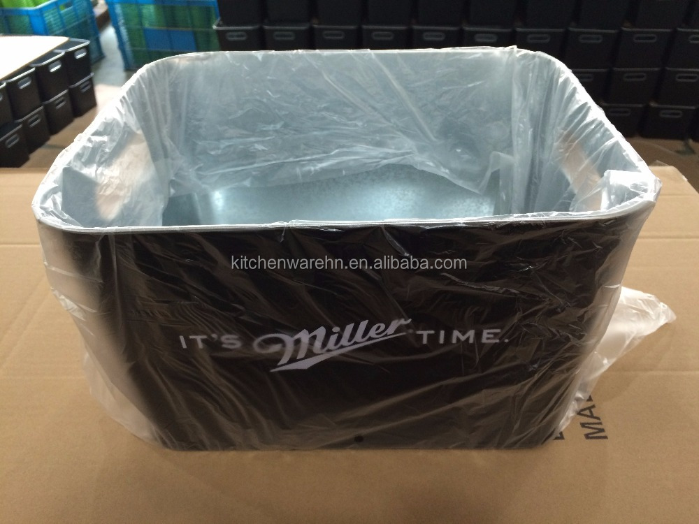 Square Shaped Tin ice bucket, Galvanized iron Beer Ice bucket,ice bucket holder