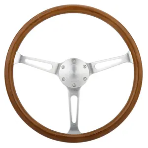 volante clásico madera para antiguo clásico coches real grano de madera aluminio habló ruedas de dirección retro para la venta