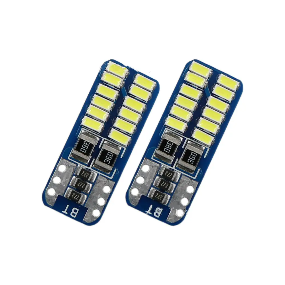 Beyaz Hata Ücretsiz Kaş Göz Kapağı Işık LED 24SMD Ampuller T10 W5W 912 T10 canbus led 24led 3014smd t10 Led Canbus araba Smd Işık w5w