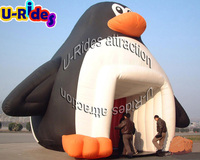 Tente tunnel gonflable pingouin sportif amusante et populaire, personnalisable pour la publicité, avec certification CE, impression UV et pompe électrique