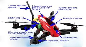 Drone 280 mm FPV quatre axes Racing Mini Quadcopter avec tout - en - <span class=keywords><strong>un</strong></span> vol - Product Image 2