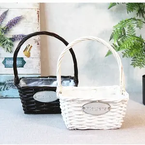 wholesale rectangle mini wicker gift hamper packaging materials for florist