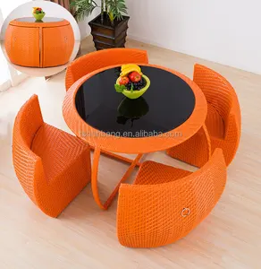 Atacado contemporânea mobiliário acessível-Conjunto de cadeiras de mesa de café, cadeiras redondas compactas em formato de varanda