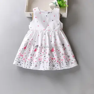 Vestidos de algodón sin mangas paquistaníes para niñas, vestidos con estampado de flores