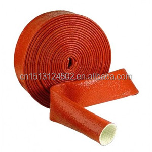 Manchon en fibre de verre résistant au feu en caoutchouc silicone rouge pour tuyau hydraulique - Haute température jusqu'à 550°C - Vente directe usine - Product Image 4
