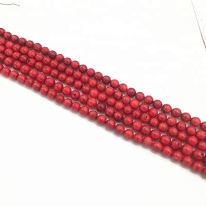 Perles de corail rouge naturel de bonne qualité, rondes, 6 mm, 8 mm, 10 mm - Product Image 3