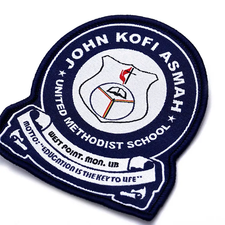 Fabriek Gemaakt Logo School Kleding Katoen Geweven Aangepaste Borduurwerk Patch Badges