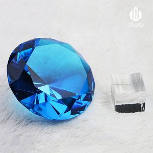 थोक दीनू झील नीले बड़े क्रिस्टल ग्लास पत्थर 60 मिमी 80 मिमी 100 मिमी सजावटी हीरा शादी स्मारिन पेपरवेट टेबल क्राफ्ट - Product Image 1