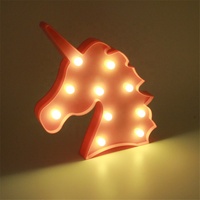 Lampe de table en forme de licorne rose à lumière LED, alimentée par batterie, luminaire décoratif d'intérieur, idéal pour une chambre d'enfant, une fête, un mariage, une boutique ou la maison