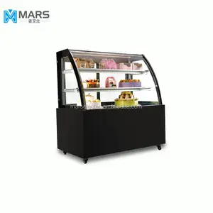 Sapatilha de vidro curvo com 1.5m, equipamento para confeitaria, pão, bolo, esponja, refrigerador, vidro