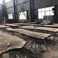 Mesa de madera de nogal suramericano, placa sin procesar