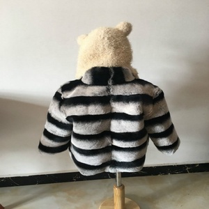 Abrigo de invierno de piel de conejo <span class=keywords><strong>Real</strong></span> Rex teñido de <span class=keywords><strong>Chinchilla</strong></span> - Product Image 2