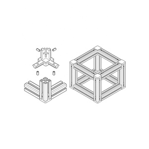 지엔 표준 삼차원 삼각 브래킷 모델 3030 알루미늄 프로파일 연결용 아연 합금 및 철 소재 - Product Image 4