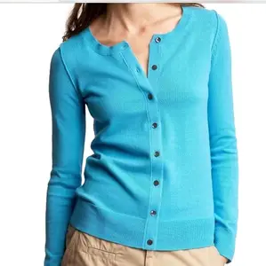 2023 2024 personnalisé faible QUANTITÉ MINIMALE DE COMMANDE 2019 de base conception ras du cou boutonné plaine cardigan XS-3XL femmes personnalisé tricot chandail