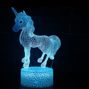 Mágico grupo ilusión óptica 7 colores cambiantes estilo USB Visual 3D LED luz de <span class=keywords><strong>la</strong></span> noche lámpara de mesa para niños - Product Image 1