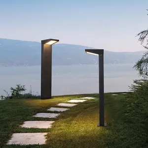 Garden Bollard IP65 Waterproof Pathway Outdoor Solar Panel LED Lawn light