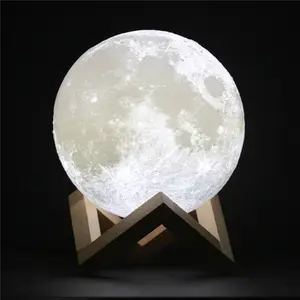 Moon Lamp Moon Night Light Touch Contral Brightness 3D Printed 4.7IN Lunar Lamp для Kids Gift