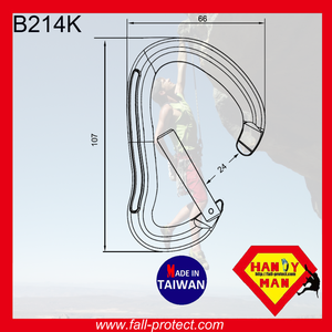Climbing Heavy Duty Hook B Type 23KN Aluminum Carabiner For Outdoor Sports - Product Image 3