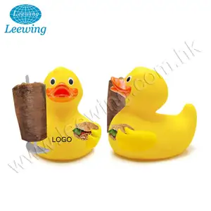 Hot Sale Baby Gift Promotion Item Plastic PVC Vinyl Squeaky Turkey Kebap Food Eating Yellow Logo Printed Custom Rubber Duck