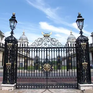 Puerta de Hierro forjado de decoración moderna para jardín al aire libre, venta