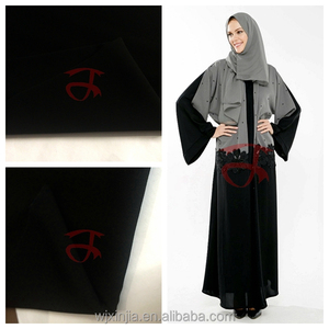 Hàn Quốc Màu Đen <span class=keywords><strong>Marvijet</strong></span> Maliky Moss Crepe Abaya Vải Đối Với Người Hồi Giáo Vải/Mavijet - Product Image 2