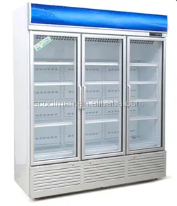 Mencapai-Di 3 Pintu Display Chiller/Tegak Minum Chiller