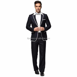 Traje de Boda (Chaqueta+Pantalón) para Hombre, Trajes Formales de Primavera y Otoño, Blazer Casual de Manga Larga, Traje de Dos Piezas en Blanco y Negro - Product Image 6