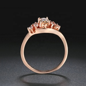 Oval Champagne Cubic Zirconia Engagement <strong>Ring</strong> Women Twisted <strong>Split</strong> Shank Cluster Promise Wedding Band Dainty Bridal Jewelry Gift - Product Image 5