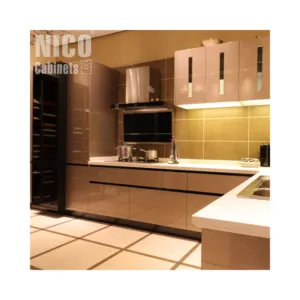 NICOCABINET USA Los Angeles Modern Hot Selling High Gloss Custom Modular Designs Lacquer Kitchen Cabinet