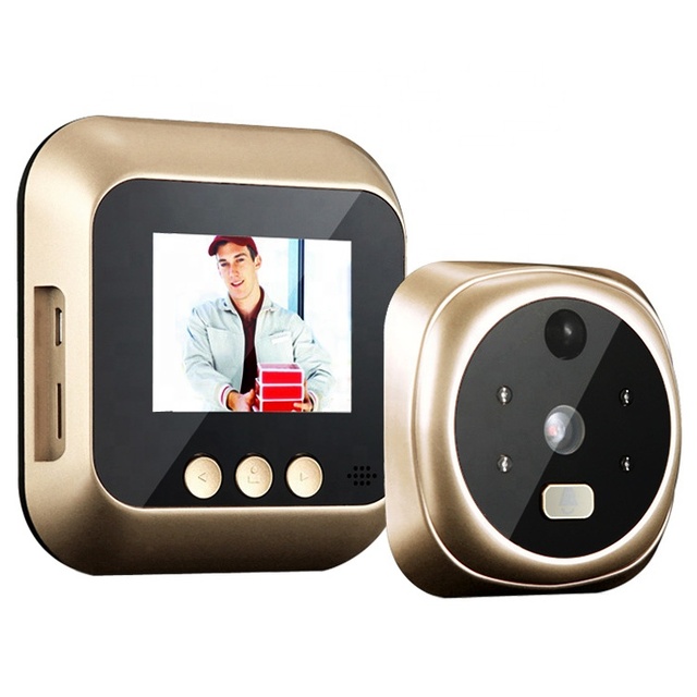 Home Wooden Door Peephole Camera with Lcd Screen Safety Visible Glass Lens Door Viewer