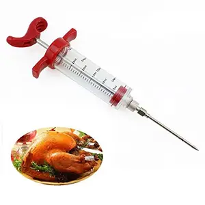 Meat Injector Turkey 1OZ Meat Marinade Injector Syringe Poultry Food Chicken Turkey Injector Kit