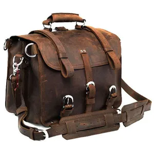 Vintage Echt leder Laptop tasche Herren Umhängetasche Business Tragbare Hand Umhängetasche