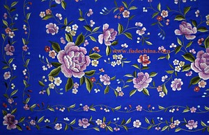 Mantón de Manila de 54 Pulgadas, 100% Bordado a Mano, Chal de <span class=keywords><strong>Flamenco</strong></span> Español de Seda Pura - Product Image 2