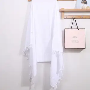 G.moods jacquard oem customized white g.moods 100% polyester ihram clothing cotton haji bamboo ihram towel woven gift home ihram cotton haji towel adults rectangle haji towel 7759