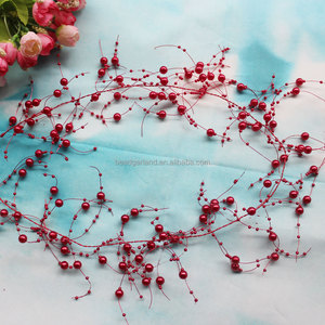 Hierro alambre conectado color sólido mini bola redonda Faux perla hebras de cuentas para el Partido decoración de la boda - Product Image 1