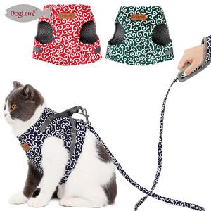 ペット猫ハーネスリーシュ付き日本の花のデザイン通気性調節可能 - Product Image 2