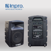 INPRO PL-312 Altavoz Portátil Pasivo UHF para Exteriores con Reproductor de CD/DVD, 200W, 10'', Sistema de 2 Vías, ABS, Potencia Máxima de 300W