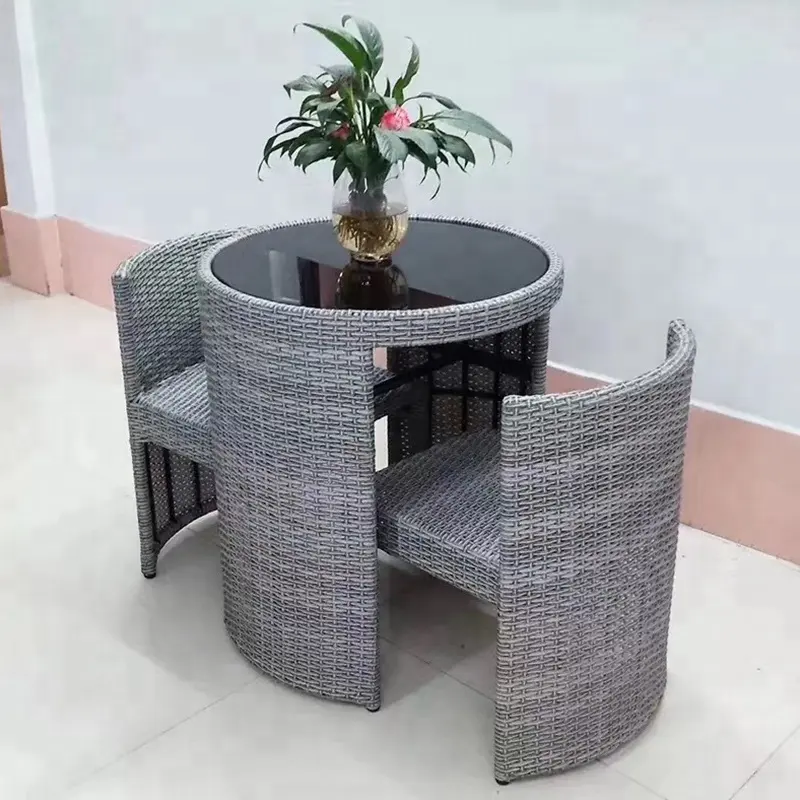 Unique Outdoor Garden Furniture Rattan Coffee table set For Coffee Shop