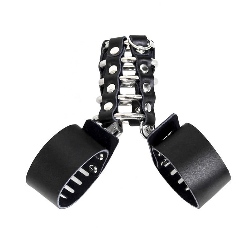 Cage Pénis Fetish OHMAMA - Avec Anneaux Métalliques Et Sangle En Cuir, Multicolore