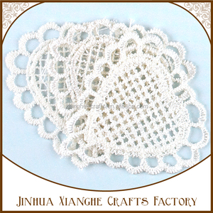 Artisanat au <span class=keywords><strong>crochet</strong></span> DIY, dentelle en forme de cœur, nappe en coton blanc pour la décoration de fête - Product Image 2