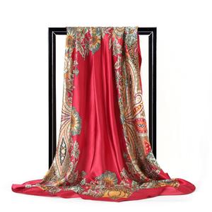 <span class=keywords><strong>Sciarpa</strong></span> stampata Cashew da donna in <span class=keywords><strong>seta</strong></span>, raso e chiffon, alla moda, 90x90 cm, quadrata, <span class=keywords><strong>foulard</strong></span>, scialle, hijab musulmano per signore - Product Image 5
