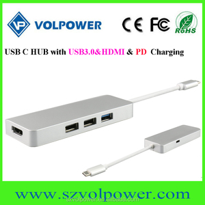 2018 ideas de productos innovadores C800 H DMI 5 puertos USB3.0 <span class=keywords><strong>hub</strong></span> usb c <span class=keywords><strong>para</strong></span> el <span class=keywords><strong>macbook</strong></span> de 12 pulgadas <span class=keywords><strong>macbook</strong></span> <span class=keywords><strong>pro</strong></span> - Product Image 1